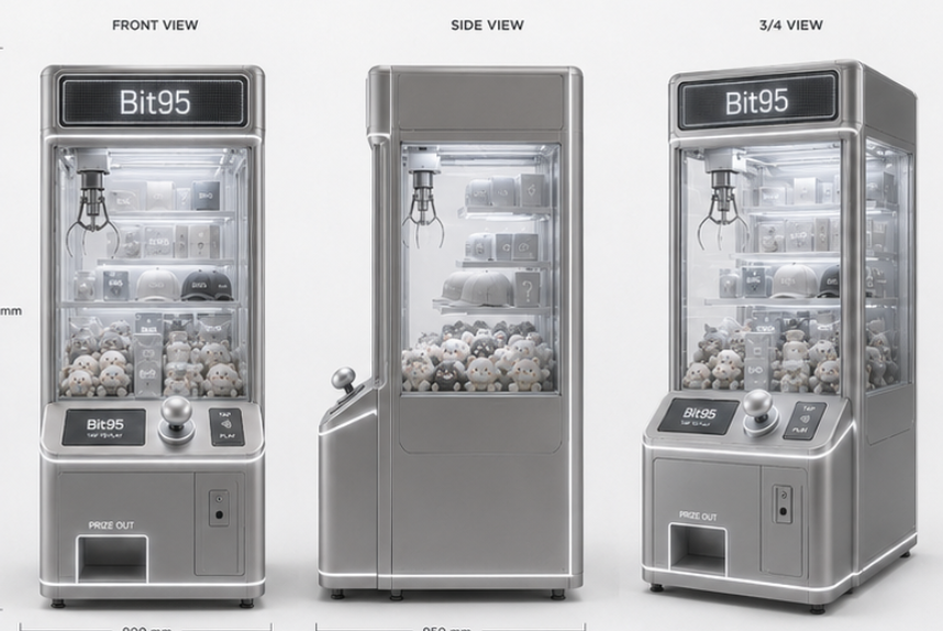 Bit95 machine — front, side and 3/4 views